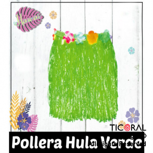 POLLERA PLASTICA HAWAIANA VERDE x 1